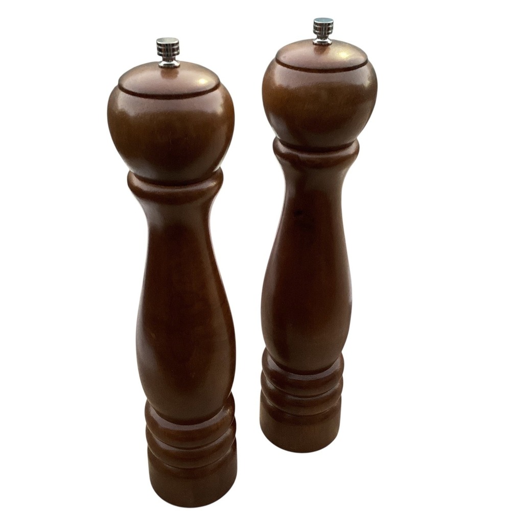 AD Craft Wood Pepper Mill Grinder Set Of 8 Kitchen Table Decor 12" @rob_mock